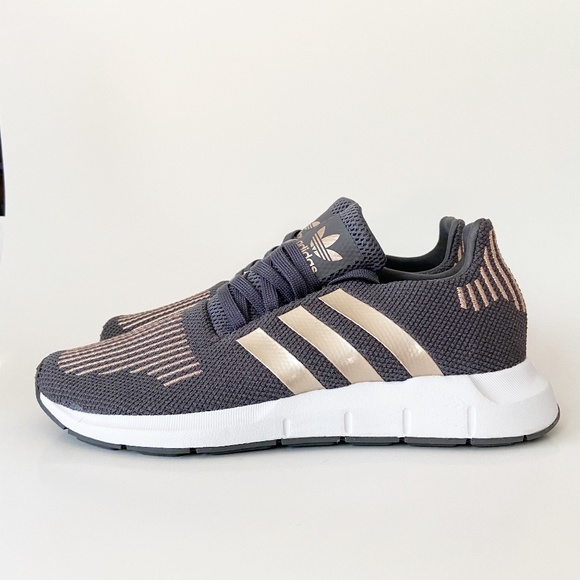 Adidas Gray Rose Gold Swift Run Sneakers CQ2598 - Picture 4 of 9